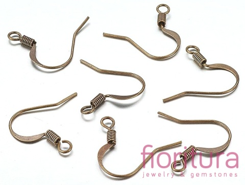 BIGLE OTWARTE ZE SPRĘŻYNKĄ 15x14MM KOLOR STARE ZŁOTO