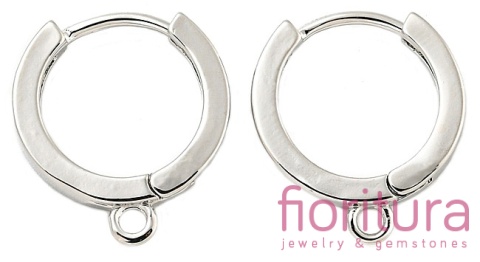 BIGLE KAJDANKI TYPU HUGGIE HOOP 14x2MM KOLOR PLATINUM 