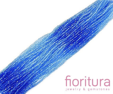 KORALIKI SZKLANE FASETOWANE BICON 4,5x4MM KOLOR NIEBIESKI CIENIOWANY