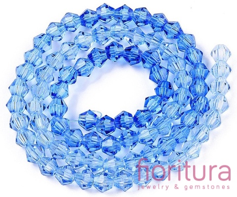 KORALIKI SZKLANE FASETOWANE BICON 4,5x4MM KOLOR NIEBIESKI CIENIOWANY