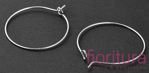 PODSTAWA KOLCZYKA Z ZAPIĘCIEM 31x25MM KOLOR SREBRNY 