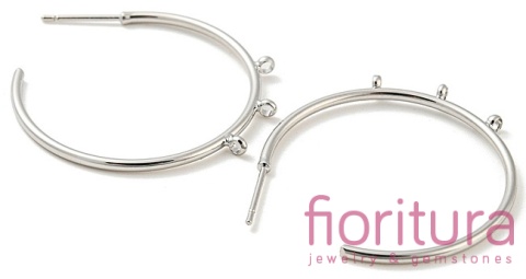 PODSTAWA KOLCZYKA PÓŁKOLE 32x34x1,6MM KOLOR STARE SREBRO