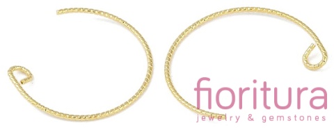 PODSTAWA KOLCZYKA Z SZTYFTEM 22x21x0,8MM  PÓŁKOLE KOLOR ZŁOTY 