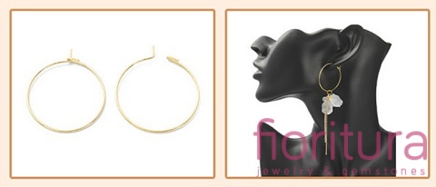 PODSTAWA KOLCZYKA Z ZAPIĘCIEM 23x20MM POZŁACANA