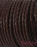 RZEMIEŃ OKRĄGŁY PLECIONY SKÓRA NATURALNA 3MM KOLOR COCONUT BROWN