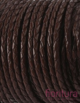 RZEMIEŃ OKRĄGŁY PLECIONY SKÓRA NATURALNA 3MM KOLOR COCONUT BROWN