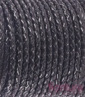 RZEMIEŃ OKRĄGŁY PLECIONY SKÓRA NATURALNA 3MM KOLOR BLACK