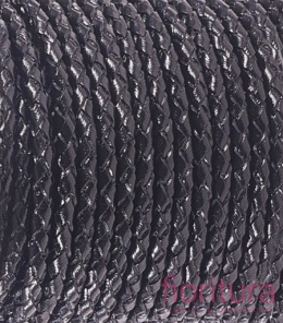 RZEMIEŃ OKRĄGŁY PLECIONY SKÓRA NATURALNA 3MM KOLOR BLACK