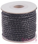 RZEMIEŃ OKRĄGŁY PLECIONY SKÓRA NATURALNA 3MM KOLOR BLACK
