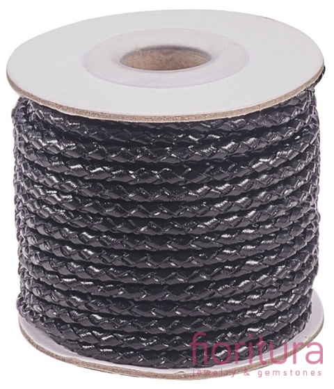 RZEMIEŃ OKRĄGŁY PLECIONY SKÓRA NATURALNA 3MM KOLOR BLACK