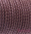 RZEMIEŃ OKRĄGŁY PLECIONY SKÓRA NATURALNA 3MM KOLOR DARK RED