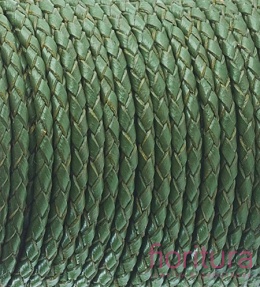 RZEMIEŃ OKRĄGŁY PLECIONY SKÓRA NATURALNA 3MM KOLOR GREEN