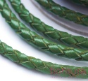 RZEMIEŃ OKRĄGŁY PLECIONY SKÓRA NATURALNA 3MM KOLOR GREEN