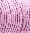RZEMIEŃ OKRĄGŁY PLECIONY SKÓRA NATURALNA 3MM KOLOR PEARL PINK