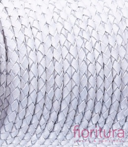 RZEMIEŃ OKRĄGŁY PLECIONY SKÓRA NATURALNA 3MM KOLOR WHITE
