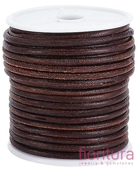 RZEMIEŃ OKRĄGŁY SKÓRA NATURALNA 3MM KOLOR SADDLE BROWN