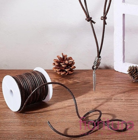 RZEMIEŃ OKRĄGŁY SKÓRA NATURALNA 3MM KOLOR SADDLE BROWN