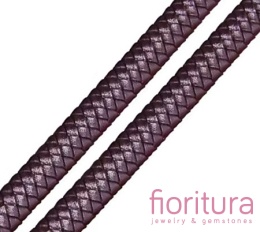 RZEMIEŃ PŁASKI PLECIONY SKÓRA NATURALNA 10x5MM KOLOR COCONUT BROWN