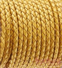 RZEMIEŃ OKRĄGŁY PLECIONY SKÓRA NATURALNA 3MM KOLOR GOLD