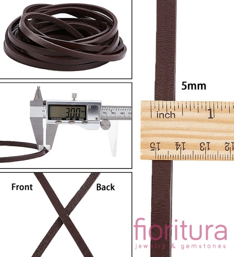 RZEMIEŃ PŁASKI SKÓRA NATURALNA 5X3MM KOLOR COCONUT BROWN