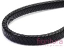 RZEMIEŃ PŁASKI PLECIONY SKÓRA NATURALNA 10x5MM KOLOR BLACK