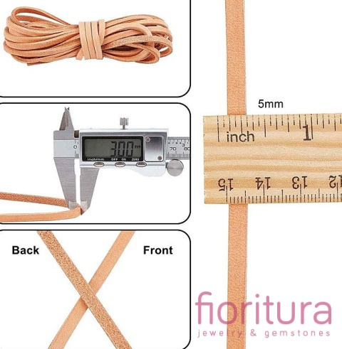 RZEMIEŃ PŁASKI SKÓRA NATURALNA 5X3MM KOLOR PERU