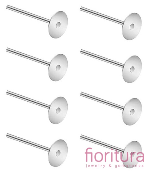 SZTYFTY Z PŁASKĄ BLASZKĄ 4MM KOLOR STARE SREBRO