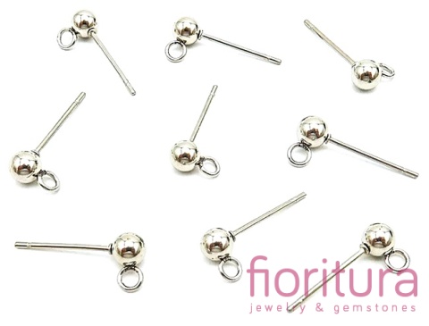 SZTYFTY Z KULKĄ I OCZKIEM DO PODWIESZANIA 15x4MM KOLOR STARE SREBRO