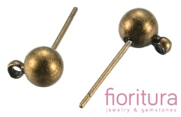 SZTYFTY Z KULKĄ I OCZKIEM DO PODWIESZANIA 5x16MM KOLOR STARE ZŁOTO