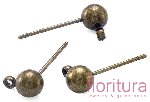 SZTYFTY Z KULKĄ I OCZKIEM DO PODWIESZANIA 5x16MM KOLOR STARE ZŁOTO