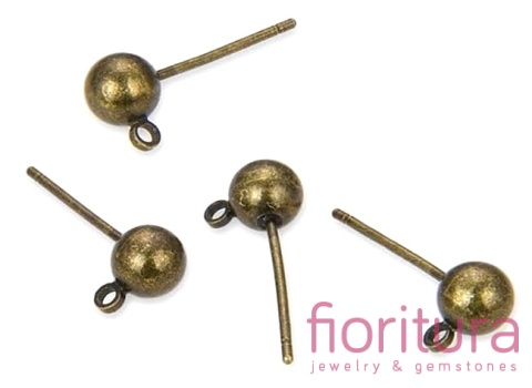 SZTYFTY Z KULKĄ I OCZKIEM DO PODWIESZANIA 5x16MM KOLOR STARE ZŁOTO