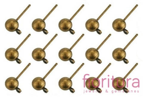 SZTYFTY Z KULKĄ I OCZKIEM DO PODWIESZANIA 5x16MM KOLOR STARE ZŁOTO