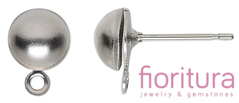 SZTYFTY Z PÓŁKULĄ Z OCZKIEM DO PODWIESZANIA 6x15MM KOLOR STARE SREBRO