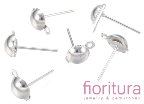 SZTYFTY Z PÓŁKULĄ Z OCZKIEM DO PODWIESZANIA 6x15MM KOLOR STARE SREBRO