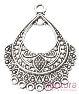 PODSTAWA KOLCZYKA ŁEZKA 36,5x26x3,5MM KOLOR STARE SREBRO 