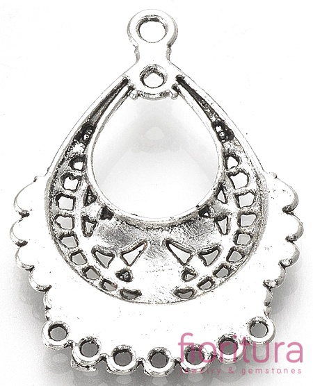 PODSTAWA KOLCZYKA ŁEZKA 36,5x26x3,5MM KOLOR STARE SREBRO 