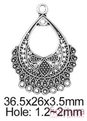 PODSTAWA KOLCZYKA ŁEZKA 36,5x26x3,5MM KOLOR STARE SREBRO 