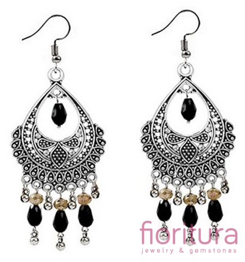 PODSTAWA KOLCZYKA ŁEZKA 36,5x26x3,5MM KOLOR STARE SREBRO 