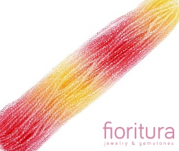 KORALIKI SZKLANE FASETOWANE BICON 4,5x4MM KOLOR RÓŻOWY/ŻÓŁTY CIENIOWANY