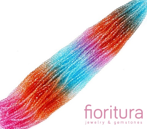 KORALIKI SZKLANE FASETOWANE BICON 4,5x4MM KOLOR MIESZANY CIENIOWANY