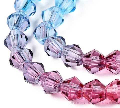 KORALIKI SZKLANE FASETOWANE BICON 4,5x4MM KOLOR MIESZANY CIENIOWANY