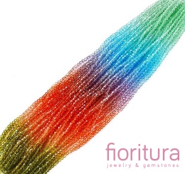 KORALIKI KRYSZTAŁOWE FASETOWANE BICON 4,5x4MM KOLOR MIESZANY CIENIOWANY