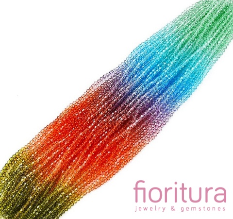 KORALIKI SZKLANE FASETOWANE BICON 4,5x4MM KOLOR MIESZANY CIENIOWANY