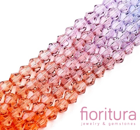 KORALIKI SZKLANE FASETOWANE BICON 4,5x4MM KOLOR MIESZANY CIENIOWANY