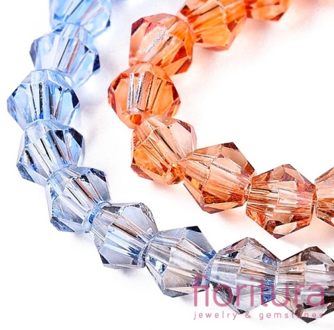 KORALIKI SZKLANE FASETOWANE BICON 4,5x4MM KOLOR MIESZANY CIENIOWANY