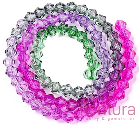 KORALIKI SZKLANE FASETOWANE BICON 4,5x4MM KOLOR MIESZANY CIENIOWANY