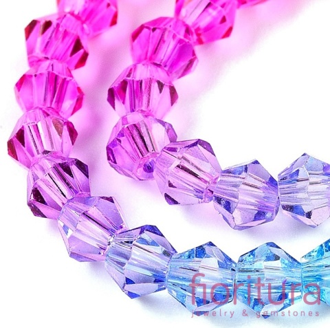 KORALIKI SZKLANE FASETOWANE BICON 4,5x4MM KOLOR MIESZANY CIENIOWANY