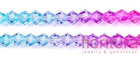 KORALIKI SZKLANE FASETOWANE BICON 4,5x4MM KOLOR MIESZANY CIENIOWANY