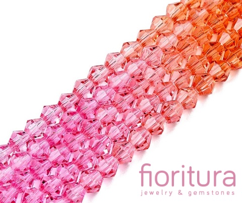 KORALIKI SZKLANE FASETOWANE BICON 4,5x4MM KOLOR MIESZANY CIENIOWANY