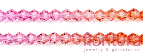 KORALIKI SZKLANE FASETOWANE BICON 4,5x4MM KOLOR MIESZANY CIENIOWANY